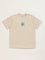 Y&F Kids Beige Printed Ribbed T-Shirt