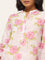 Utsa Pink Cotton Straight Fit Floral Print Kurta