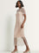 Nuon Light Pink Mesh Embellished Straight Dress with Inner