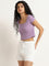 Nuon Lavender Ribbed Crop Top