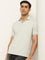 WES Casuals Light Sage Textured Slim Fit Polo T-Shirt