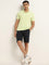 WES Casuals Lime Solid Slim Fit Polo T-Shirt