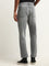 Nuon Grey Washed-Effect Slim Fit Mid Rise Jeans