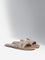 LUNA BLU Beige Multi-Strap Slides