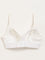 Superstar White Solid Padded Non-Wired Cotton Blend Bra