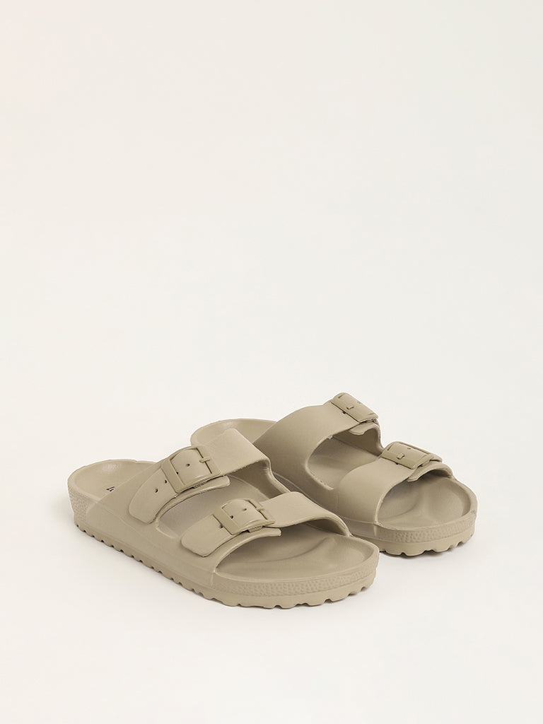 LUNA BLU Taupe Double Band Flip-Flop