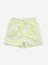 HOP Kids Lime Checkered Design Mid-Rise Cotton Shorts