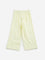 HOP Kids Yellow Mid Rise Embroidered Blended Linen Pants