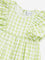 HOP Kids Lime Checkered Design A-Line Cotton Dress