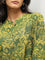 Utsa Dark Green Foliage Print A-line Kurta