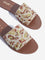 LUNA BLU Tan Paisley Embroidered Slides