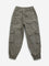 Y&F Kids Olive High-Rise Cargo-Style Cotton Joggers