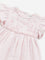 HOP Baby Pink Floral Embroidered A-Line Cotton Dress