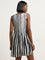 Bombay Paisley Black Striped Design A-line Dress