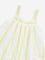 HOP Kids White Leaf Embroidered A-Line Cotton Dress