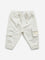 HOP Baby Beige Cargo-Style Mid-Rise Cotton Blend Joggers