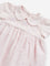 HOP Baby Pink Floral Embroidered Party Cotton Dress