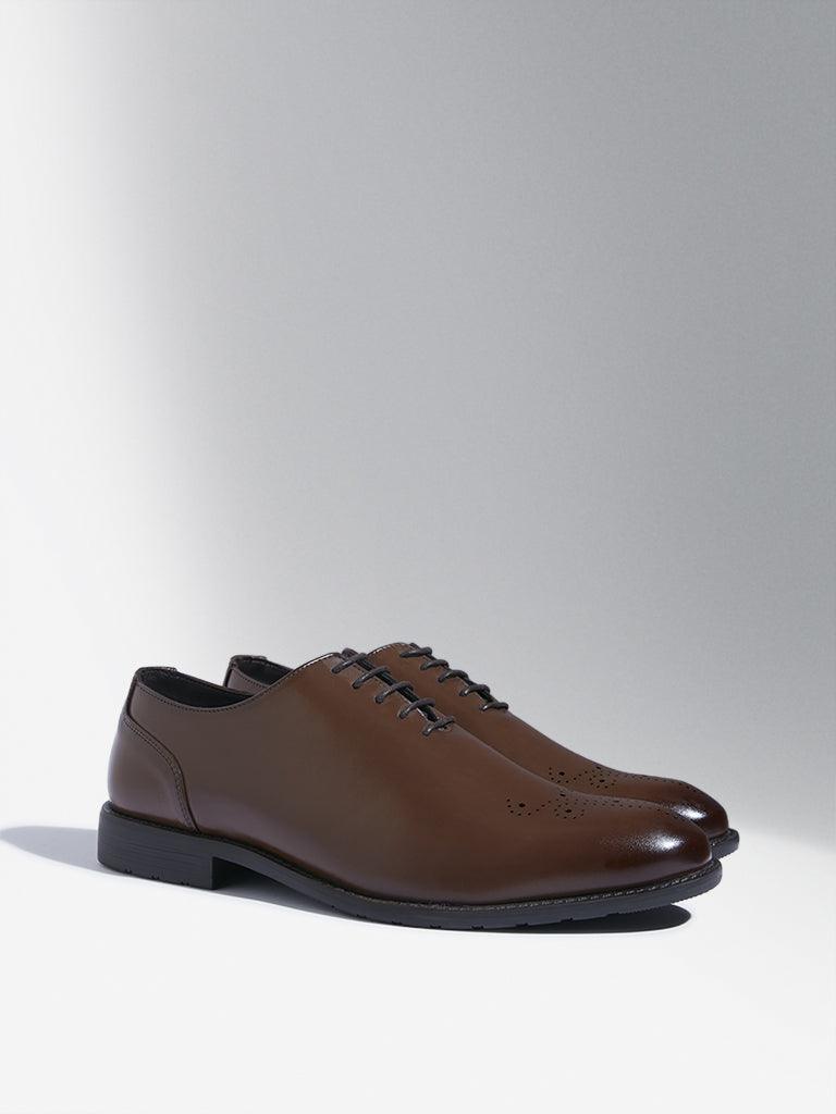 SOLEPLAY Brown Perforated Lace-Up Shoes