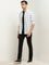 WES Casuals White & Black Checkered Slim-Fit Cotton Shirt