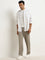 WES Casuals Taupe Checks Design Relaxed-Fit Cotton Shirt