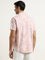 WES Casuals Pink Foliage Design Slim-Fit Cotton Shirt