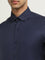 WES Formals Navy Solid Slim-Fit Shirt