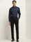 WES Formals Navy Solid Slim-Fit Shirt