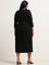 Gia Black Ribbed A-line Dress