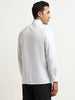 WES Formals White Checks Printed Slim-Fit Cotton Shirt