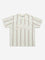 Y&F Kids Off-White Striped Printed T-Shirt