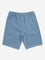 Y&F Kids Dusty Blue Solid Mid-Rise Cotton Shorts