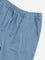 Y&F Kids Dusty Blue Solid Mid-Rise Cotton Shorts