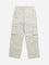 Y&F Kids Beige High-Rise Cargo-Style Cotton Blend Pants