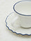 Westside Home Blue Frill Design Tea Cup and Saucer Set