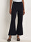 Wardrobe Navy High-Rise Bootcut Trousers