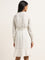 Wardrobe Ivory Cut-Out Embroidered Straight Dress with Belt