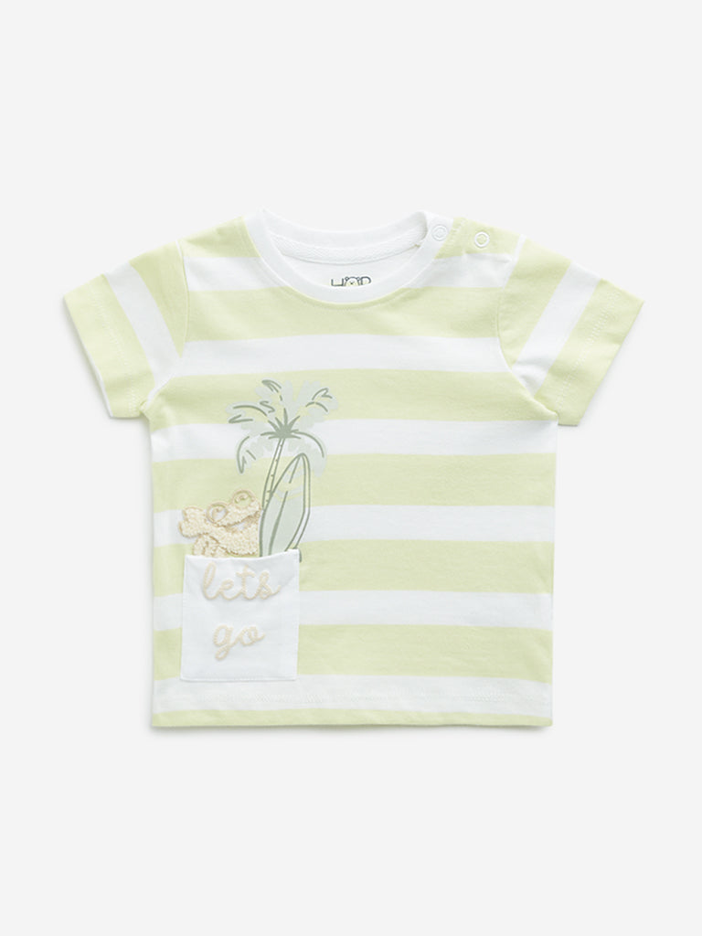 HOP Baby Lime Striped Design T-Shirt