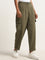 LOV Olive Cargo-Style Mid-Rise Pants