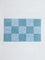 Westside Home Dusty Blue Checkered Design Bathmat