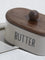 Westside Home Grey Text Design Butter Dish