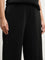 Gia Black Ribbed Textured High-Rise Pants