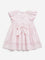 HOP Baby Light Pink Floral Embroidered A-Line Cotton Dress