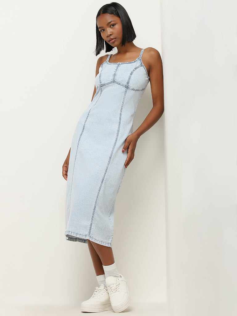 Nuon Light Blue Bodycon Denim Dress