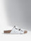 LUNA BLU White Double Band Comfort Leather Sandals