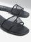 LUNA BLU Black Diamante Detail Slides