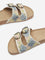 LUNA BLU Multicolour Leaf Embroidered Slip-On Sandals