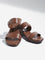 LUNA BLU Brown Dual Strap Wedge Heel Sandals