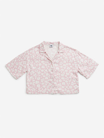 Y&F Kids Pink Floral Printed Shirt