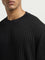 Nuon Black Striped Relaxed-Fit Cotton T-Shirt