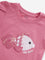 HOP Kids Dark Pink Embellished Fish Cotton T-Shirt